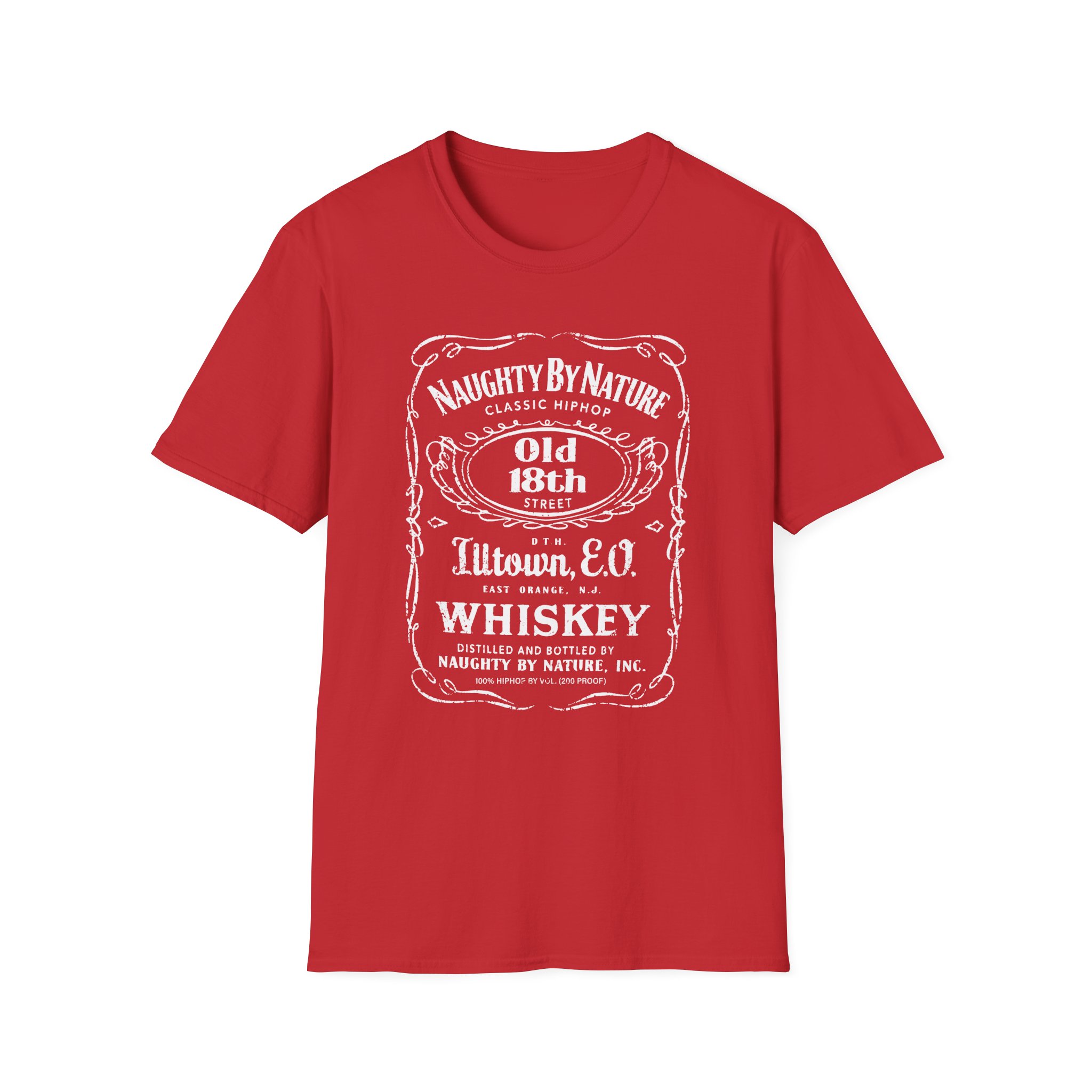 Naughty by Nature Old 18th St. Illtown Whiskey Unisex Softstyle T-Shirt - Image 25