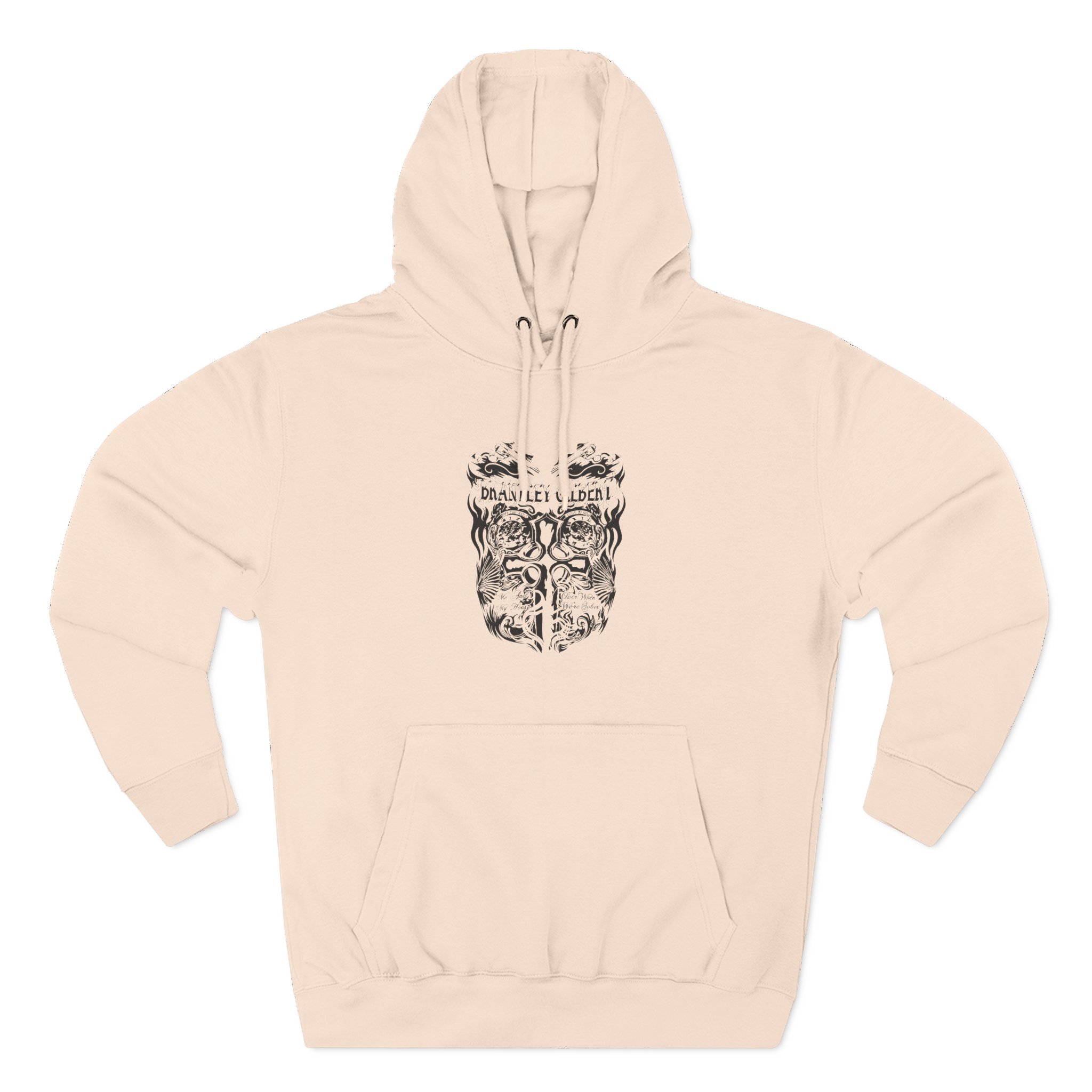 Brantley Gilbert Chest and Sleeve Tattoo Three-Panel Fleece Hoodie - Image 7