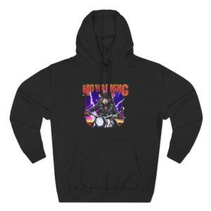 No Warning Biker Rat Three-Panel Fleece Hoodie